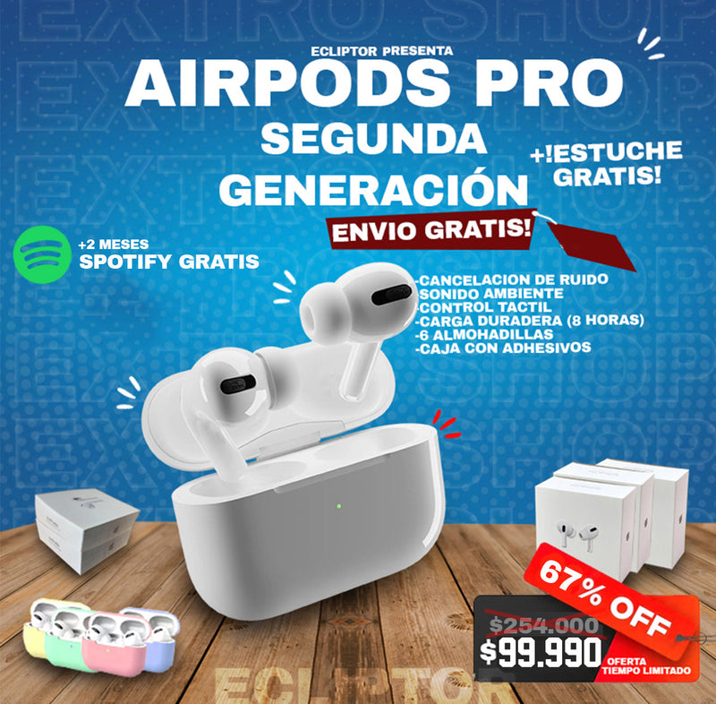 ÚLTIMO DÍA DE OFERTA - AirPods Pro 2 ALTA GAMA ANC®️/ LAYARD + Spotify GRATIS